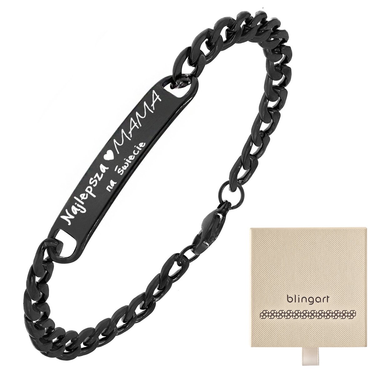 Bransoletka z GRAWEREM męska / damska pancerka