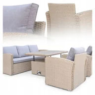 Meble ogrodowe - ZESTAW MEBLI OGRODOWYCH TECHNORATTAN STÓŁ FOTELE TARAS OGRÓD DLA 5 OSÓB - miniaturka - grafika 1