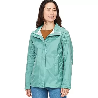 Płaszcze damskie - Marmot Kobiety Wm's PreCip Eco Jacket, Wodoodporna kurtka przeciwdeszczowa, oddychający płaszcz przeciwdeszczowy, składana wiatrówka hardshell, idealna na trekking, Blue Agave, XS - grafika 1