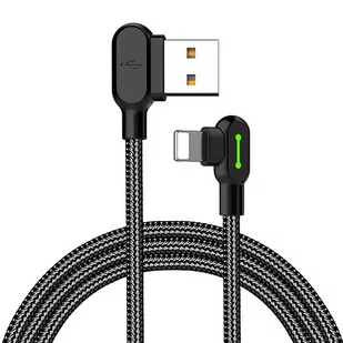 Kabel USB do Lightning kątowy Mcdodo CA-4671 LED, 1.2m (czarny) - Kable USB - miniaturka - grafika 1