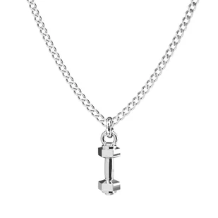 Srebrny naszyjnik hantelek, srebro 925 : Kolor pokrycia srebra - Pokrycie Jasnym Rodem - Naszyjniki - miniaturka - grafika 1