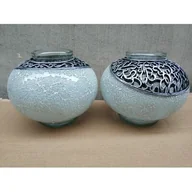 Lampiony i znicze - Znicz Witraż Kulka biały Ilumini - miniaturka - grafika 1