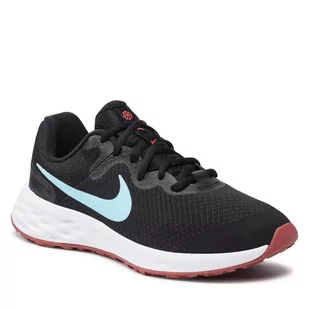 NIKE Unisex Revolution 6 Nn (Gs) buty gimnastyczne, Czarny biały Dk dym szary, 39 EU - Buty dla dziewczynek - miniaturka - grafika 1