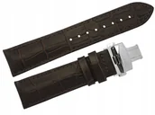 Akcesoria do zegarków - Pasek Atlantic 22 mm brązowy zapięcie motylkowe srebrne oryginalny - miniaturka - grafika 1