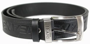 Pasek Skórzany PAS-MAX (PL) Tłoczony Napis "JEANS" Skóra Licowa EXTRA 40 mm Czarny - Paski - miniaturka - grafika 5
