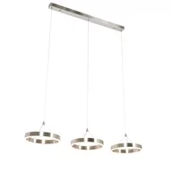 Lampy sufitowe - QAZQA Stalowa lampa wisząca podłużna z 3-stopniowym ściemnianiem LED 3-punktowym - Lyani - miniaturka - grafika 1