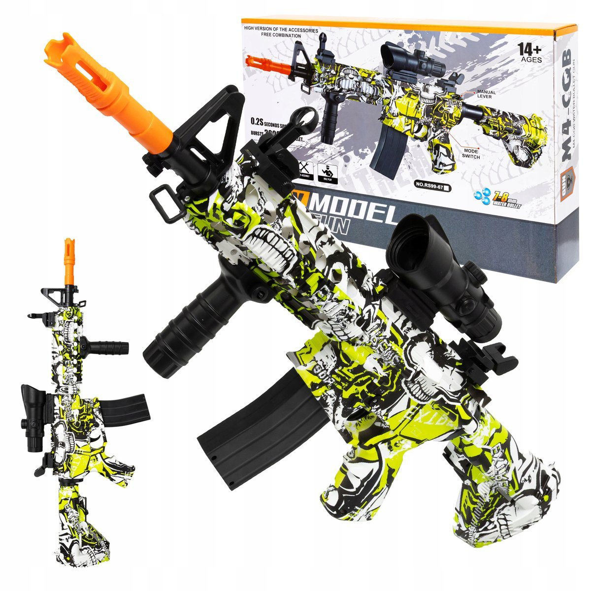 Karabin Na Kulki Żelowe Automat Elektryczny 2 Tryby Pistolet Na Akumulator