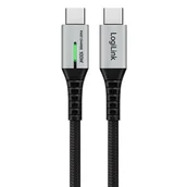 Kable USB - LogiLink USB-C 20 Gb/s, 100W 1.0m w oplocie czarny - miniaturka - grafika 1
