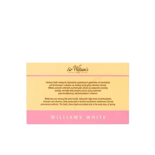 Sir Williams Biała herbata Tea Williams White 50x1,8g 5750-uniw - Herbata - miniaturka - grafika 2