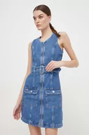 Sukienki - Tommy Jeans sukienka jeansowa kolor niebieski mini dopasowana - miniaturka - grafika 1