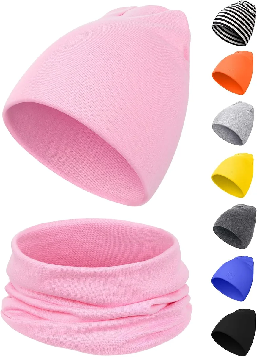 CZAPKA SZALIK KOMPLET DZIECIĘCY BEANIE BAWEŁNIANA CIEPŁA ZIMOWA MIĘKKA