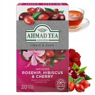 Herbata - Ahmad Tea Dzika róża wiśnia i hibiskus herbata napar 20 torebek - miniaturka - grafika 1