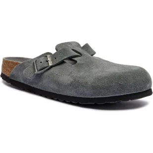 Birkenstock Skórzane mule Boston narrow fit soft footbed - Klapki i japonki damskie - miniaturka - grafika 1