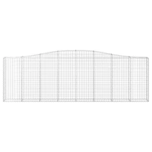 VIDAXL Łukowaty kosz gabionowy 400x30x120/140 cm, galwanizowane żelazo - Ogrodzenia - miniaturka - grafika 4