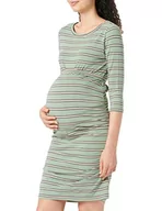 Sukienki ciążowe - MAMALICIOUS Women's MLCARMEN 3/4 Jersey ABK Dress A. Kleid, Hedge Green/Stripes: Humus & Persian Night, L, Zielone/paski: humus & Persian Night, L - miniaturka - grafika 1