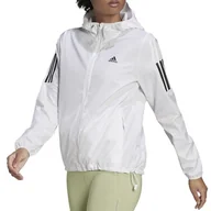 Kurtki i kamizelki sportowe damskie - Kurtka adidas Own The Run Hooded Windbreaker HB9369 - biała - miniaturka - grafika 1