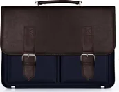 Teczki i aktówki - Solome GRANATOWA AKTÓWKA TECZKA LISTONOSZKA SOLOME - miniaturka - grafika 1