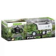 Zabawki zdalnie sterowane - AUTO WYWROTKA DINOZAUR ZDALNIE STEROWANA NA PILOT RC MASZYNA BUDOWLANA LED - miniaturka - grafika 1
