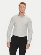Koszule męskie - Calvin Klein Koszula Poplin Stretch Slim Shirt K10K108229 Szary Slim Fit - miniaturka - grafika 1
