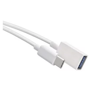 Kabel USB 3.0, gniazdo A - wtyk C, OTG, transmisja danych, 15 cm, biały - Kable - miniaturka - grafika 1