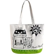 Torby i wózki na zakupy - Torba na zakupy z płótna bawełnianego 42*31*9 cm z kieszenią wewnętrzną i 2 uchwytami – torba na ramię z tkaniny z nadrukiem - miniaturka - grafika 1