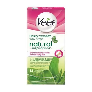 Veet Natural Inspirations, plastry z woskiem do skóry normalnej i suchej, 12 szt. - Depilacja - miniaturka - grafika 1