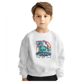 Bluzy dla dziewczynek - BLUZA DZIECIĘCA JEDNOROŻEC UNICORN DINOZAUR 122-128 DLA CHŁOPCA DZIEWCZYNKI - miniaturka - grafika 1