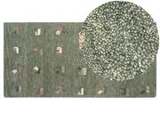 Dywany - Dywan wełniany ze wzorem w zwierzęta 80x150 cm zielony KIZARLI - miniaturka - grafika 1
