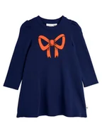 Sukienki i spódniczki dla dziewczynek - MINI RODINI Sukienka codzienna Bow 2515011360 Granatowy Regular Fit - miniaturka - grafika 1