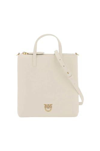 Pinko Damska mini torba na zakupy ze skóry cielęcej, Z14q_jedwab-antyczne złoto, Z14q_jedwab-antyczne złoto