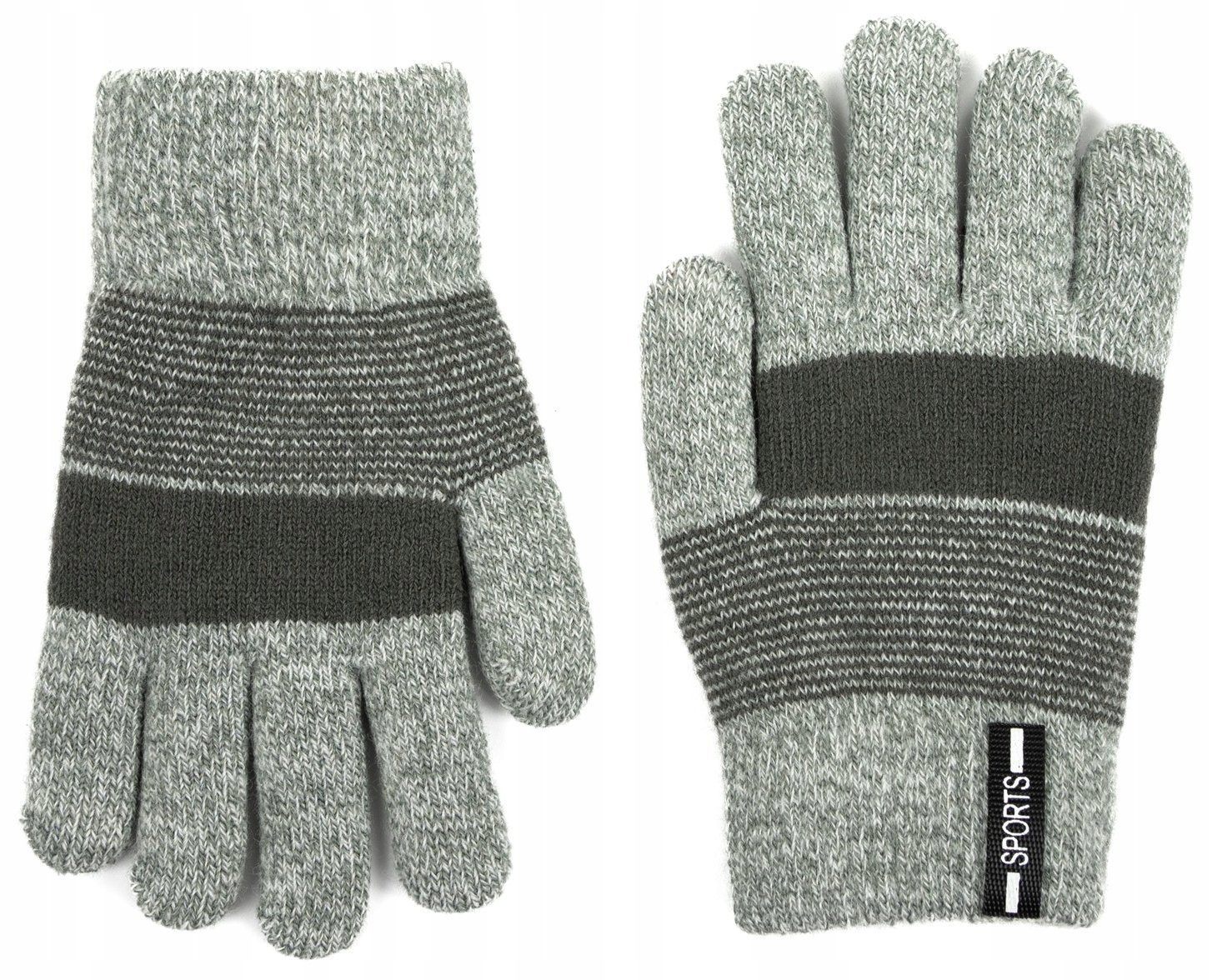 Zimowe rękawiczki dziecięce w prążek Maroon rk23372-1