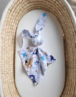 Maskotki i pluszaki - Miękka przytulanka kocyk króliczek z bawełny - Misie granatowe - miniaturka - grafika 1