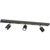 Lampy sufitowe - Potrójna, czarno-złota listwa sufitowa do holu LX 1663 z serii RODEZ - miniaturka - grafika 1