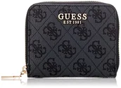 Portfele - GUESS Damski portfel Laurel mały zamek błyskawiczny, jeden rozmiar, Logo węgla, Rozmiar Uniwersalny - miniaturka - grafika 1