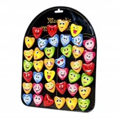 Magnesy - Magnes Na Lodówkę szklany Serce Emotki różne buźki - miniaturka - grafika 1