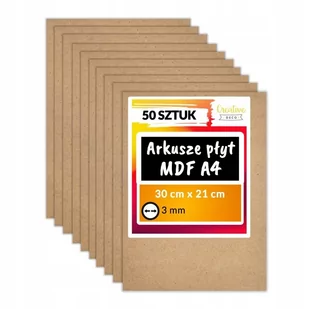 Creative Deco płyta MDF do cięcia laserem, A4 3mm, 30x21 cm, 50 sztuk - Dekoratorstwo - miniaturka - grafika 1