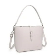 Torebki damskie - Beżowa Torebka Damska na Ramię Shopper LUIGISANTO Skóra Ekologiczna - miniaturka - grafika 1