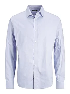 Koszule męskie - JACK & JONES Męska koszula Jprblabelfast L/S Noos koszula rekreacyjna, Cashmere Blue/Fit: comfort Fit, M - grafika 1