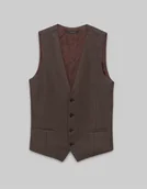 Kamizelki męskie - kamizelka cortina brąz slim fit - miniaturka - grafika 1