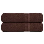 Ręczniki - vidaXL Ręczniki kąpielowe, 2 szt., brązowe, 70x140 cm, bawełna 100% - miniaturka - grafika 1
