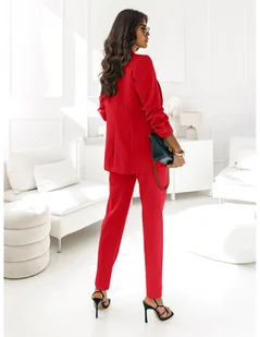 Modny garnitur marynarka i spodnie NAJAT - czerwony - Garnitury - miniaturka - grafika 1