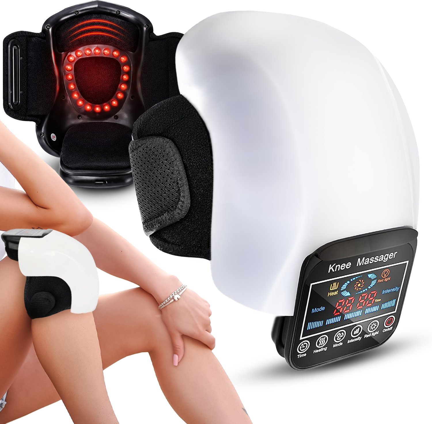 Herdegen Masażer kolan elektryczny z ogrzewaniem wibracjami Vita Vitale HY-991 2000mAh