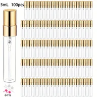 Pozostałe akcesoria kosmetyczne - TEMU Zestaw 100 Sztuk Elektroplatynowanych Butelkowych Flakonów Perfum z Aluminiową Nakrętką, Szklane, 5ml/10ml - Przenośne Fiołki Zapachowe - miniaturka - grafika 1
