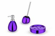 Akcesoria łazienkowe - Zestaw łazienkowy WENKO - Polaris Purple Metallic - miniaturka - grafika 1