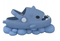 Skarpetki dla dzieci - KLAPKI REKINY SANDAŁY DZIECIĘCE KAPCIE SHARK ANTYPOŚLIZGOWE NIEBIESKI 29-31 - miniaturka - grafika 1