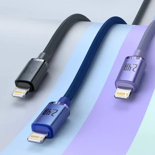 Baseus Crystal Shine Series kabel przewód USB do szybkiego ładowania i transferu danych USB Typ A - Lightning 2,4A 1,2m niebieski (CAJY000003) - Kable USB - miniaturka - grafika 18