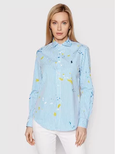 Koszule damskie - Ralph Lauren Polo Koszula 211784162003 Niebieski Relaxed Fit - grafika 1