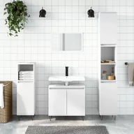 Toaletki - vidaXL Szafka łazienkowa, biała, 58x33x60 cm, materiał drewnopochodny - miniaturka - grafika 1