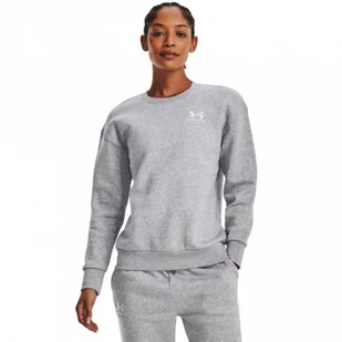 Damska bluza dresowa nierozpinana bez kaptura Under Armour Essential Fleece Crew - szara - UNDER ARMOUR - Bluzy sportowe damskie - miniaturka - grafika 1