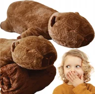 Maskotki i pluszaki - MASKOTKA KAPIBARA LEŻĄCA DUŻY PLUSZAK Z KOCYKIEM PODUSZKA 3W1 52 CM - miniaturka - grafika 1